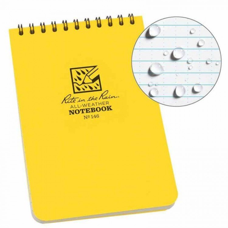 Rite in the Rain Top Spiral Waterproof Notebook - Yellow - 4x6