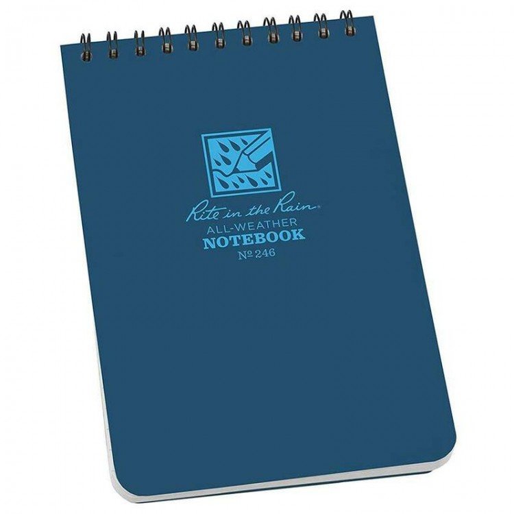 Rite in the Rain Top Spiral Waterproof Notebook - Blue - 4x6
