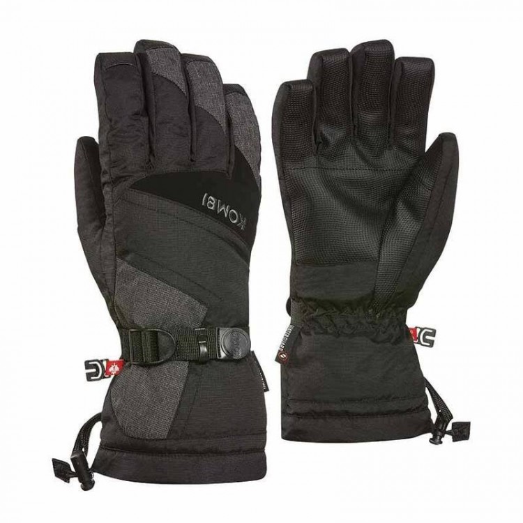 Kombi Mens Original Ski Gloves - Black Crosshatch