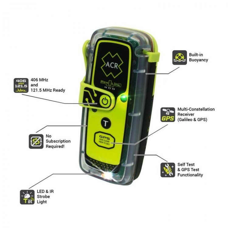 ACR ResQLink 400 Personal Locator Beacon GPS
