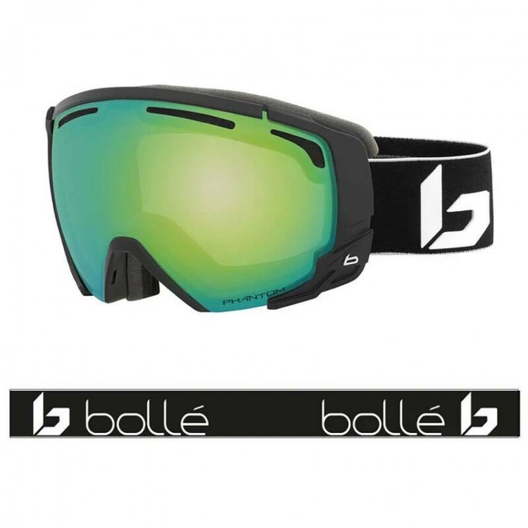 Bolle Supreme OTG Ski Goggle - Black & Phantom Green Emerald Lens