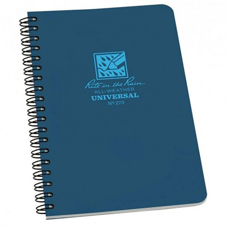 Rite in the Rain Side Spiral Waterproof Notebook - Blue - 4.6 x7